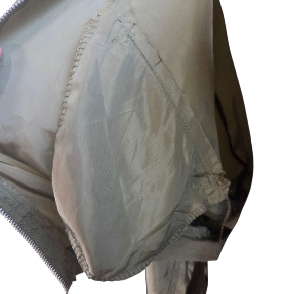 Classic Fashio  Khaki Women's Bomber Jacket With Embroidery Size Med - Picture 4 of 7